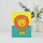 美しカラフルいライオ子供へン、ベビーの部屋 ポストカード (スタンド正面)