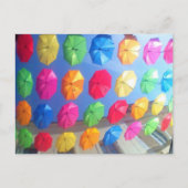 美しカラフルい傘オつるバ通り ポストカード (正面)