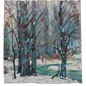 美しカラフルい冬のアート シャワーカーテン (正面)