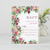 美しカラフルい国花の花束RSVP 招待状 (スタンド正面)