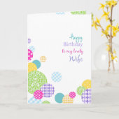 美しカラフルい妻にハッピーバースデーを添える カード (黄色い花)