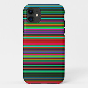 美しカラフルい数々の色のストライプ iPhone 11 ケース