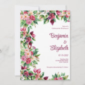 美しカラフルい田舎花の結婚花束 招待状 (正面)
