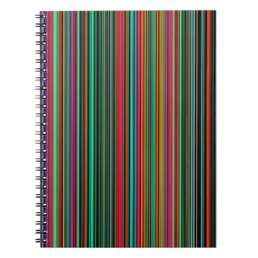 美しカラフルい色のストライプ ノートブック (正面)