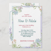 美しカラフルい花の招待 招待状 (正面/裏面)