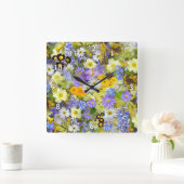 美しカラフルい花壇 スクエア壁時計 (ホーム)