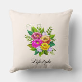美しカラフルい花束 クッション (裏面)