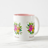 美しカラフルい花束 ツートーンマグカップ (正面右)