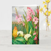 美しカラフルい花空白のノートカード カード (黄色い花)