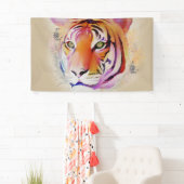 美しカラフルい虎の水の色絵画の 横断幕 (インサイチュ)