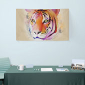 美しカラフルい虎の水の色絵画の 横断幕 (トレードショー)