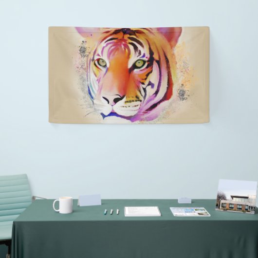 美しカラフルい虎の水の色絵画の 横断幕 (トレードショー)