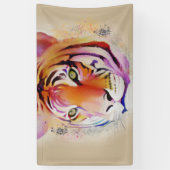 美しカラフルい虎の水の色絵画の 横断幕 (縦)