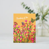 美しカラフルい蝶が咲く野花 ポストカード (スタンド正面)