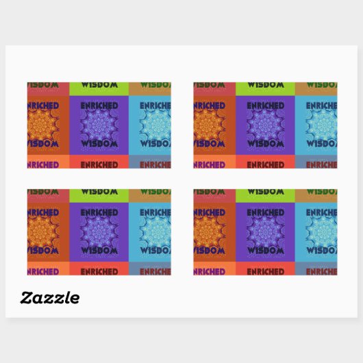 美しカラフルい豊かな知恵ポップ・アートの 長方形シール (シート)