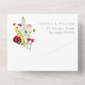 美しカラフルい野結婚花 オールインワン招待状 (裏面)