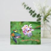 美しカラフルい鳥の花 ポストカード (スタンド正面)