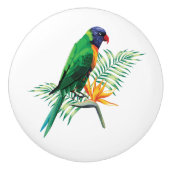 美しカラフルい鳥花 セラミックノブ (正面)