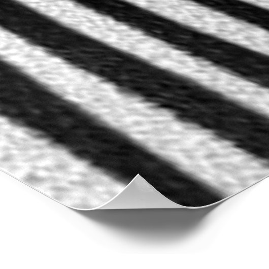 美しガーリーいゼブラ肌白黒ピンクボウ ポスター (角)