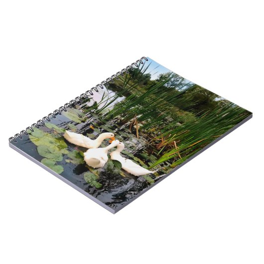 美しクラシックい湖に白いアヒル ノートブック (左側)