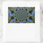 美しクールいブルー王室のブラック万華鏡のように千変万化するパターンアート 長方形シール (バッグ)