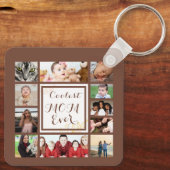 美しクールい母親と写真のコラージュ キーホルダー (裏面)