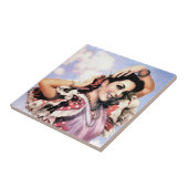 美しスペインのいフラメンコダンサーインレッド水玉模様 タイル (側面)