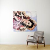 美しスペインのいフラメンコダンサーインレッド水玉模様 タペストリー (インサイチュ(横))