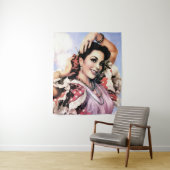 美しスペインのいフラメンコダンサーインレッド水玉模様 タペストリー (インサイチュ)