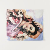 美しスペインのいフラメンコダンサーインレッド水玉模様 タペストリー (正面(横))