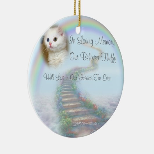 美しパーソナライズされたいペット祈りの言葉 セラミックオーナメント (右)