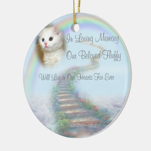 美しパーソナライズされたいペット祈りの言葉 セラミックオーナメント (左)