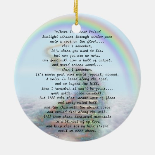 美しパーソナライズされたいペット祈りの言葉 セラミックオーナメント (裏面)