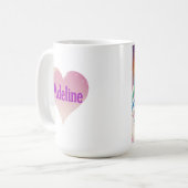 美しパーソナライズされたいレインボーアニメの少女 コーヒーマグカップ (正面左)