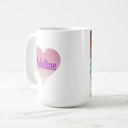 美しパーソナライズされたいレインボーアニメの少女 コーヒーマグカップ (正面左)