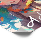 美しパーソナライズされたいレインボーアニメの少女 ポスター (角)