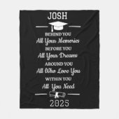 美しパーソナライズされたい卒業詩 フリースブランケット (正面)