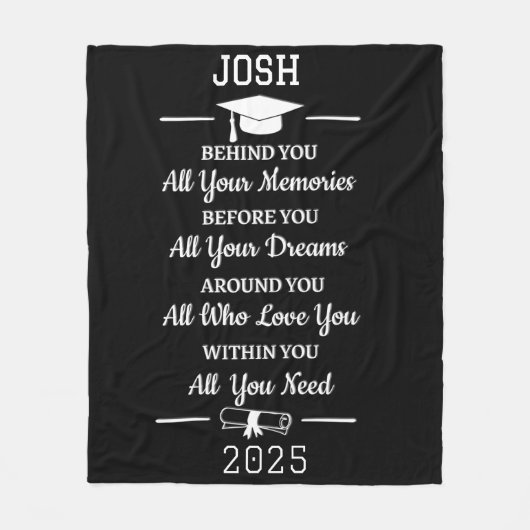 美しパーソナライズされたい卒業詩 フリースブランケット (正面)