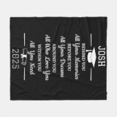 美しパーソナライズされたい卒業詩 フリースブランケット (正面(横))