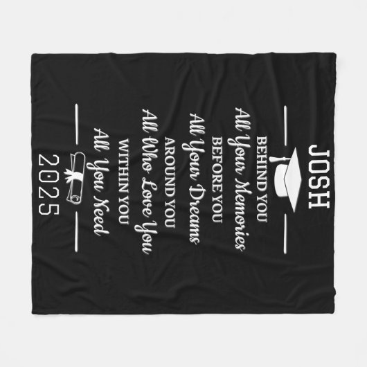 美しパーソナライズされたい卒業詩 フリースブランケット (正面(横))