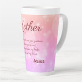 美しパーソナライズされたい母詩 カフェラテマグ (右アングル)