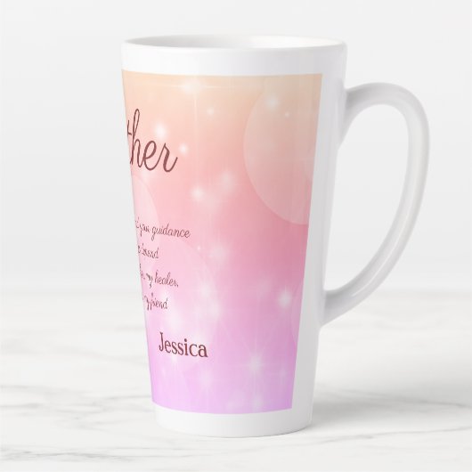 美しパーソナライズされたい母詩 カフェラテマグ (右)