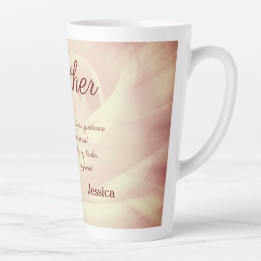 美しパーソナライズされたい母詩 カフェラテマグ (右)