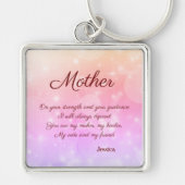 美しパーソナライズされたい母詩 キーホルダー (正面)