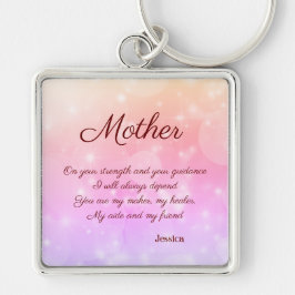美しパーソナライズされたい母詩 キーホルダー