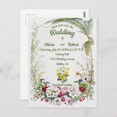 美しパーソナライズされたい熱帯フローラ結婚 ポストカード (正面/裏面)