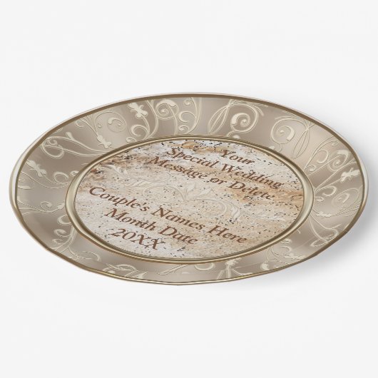 美しパーソナライズされたい素朴紙プレート ペーパープレート (アングル)