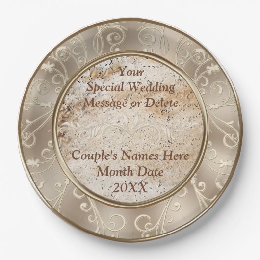 美しパーソナライズされたい素朴紙プレート ペーパープレート (正面)