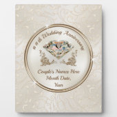 美しパーソナライズされたい結婚記念日の贈り物 フォトプラーク (正面)