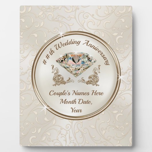 美しパーソナライズされたい結婚記念日の贈り物 フォトプラーク (正面)